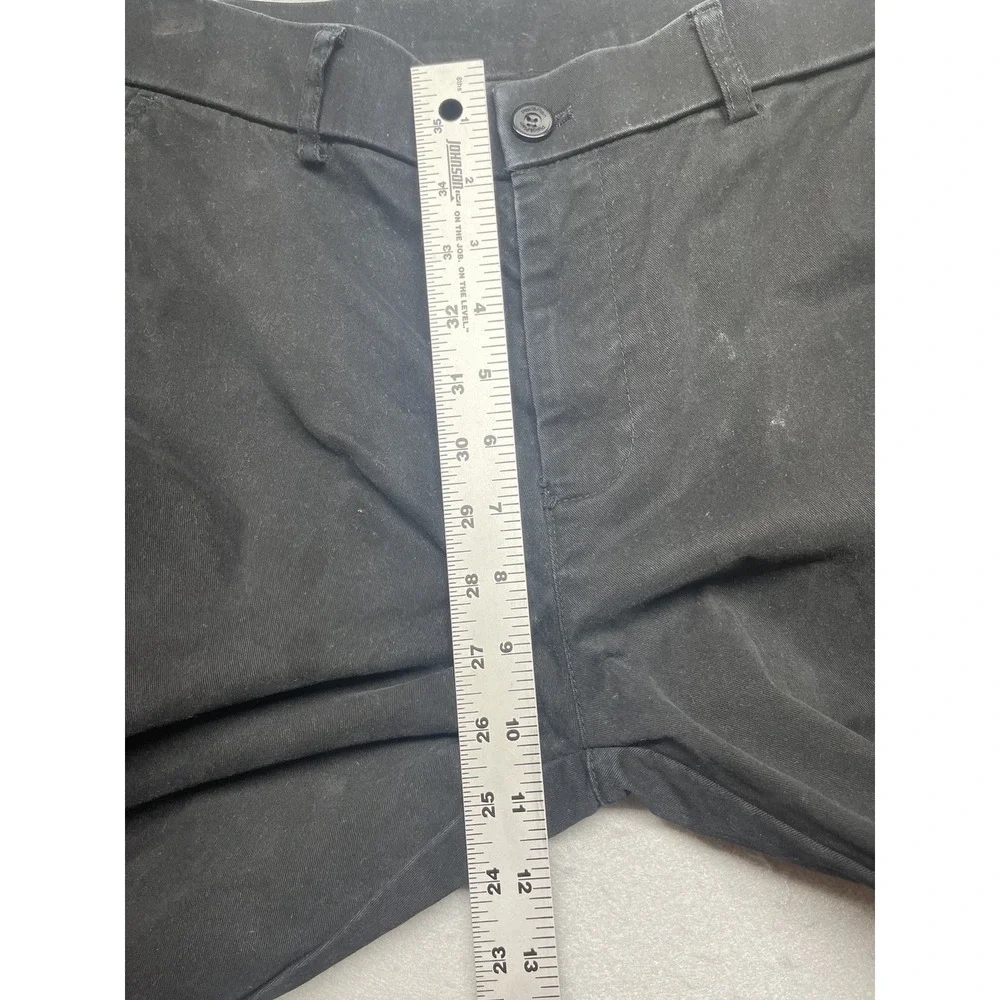 Plaid & Plain Skinny Fit Chino Pants Men's 33x28 Black Stretch Cotton Casual